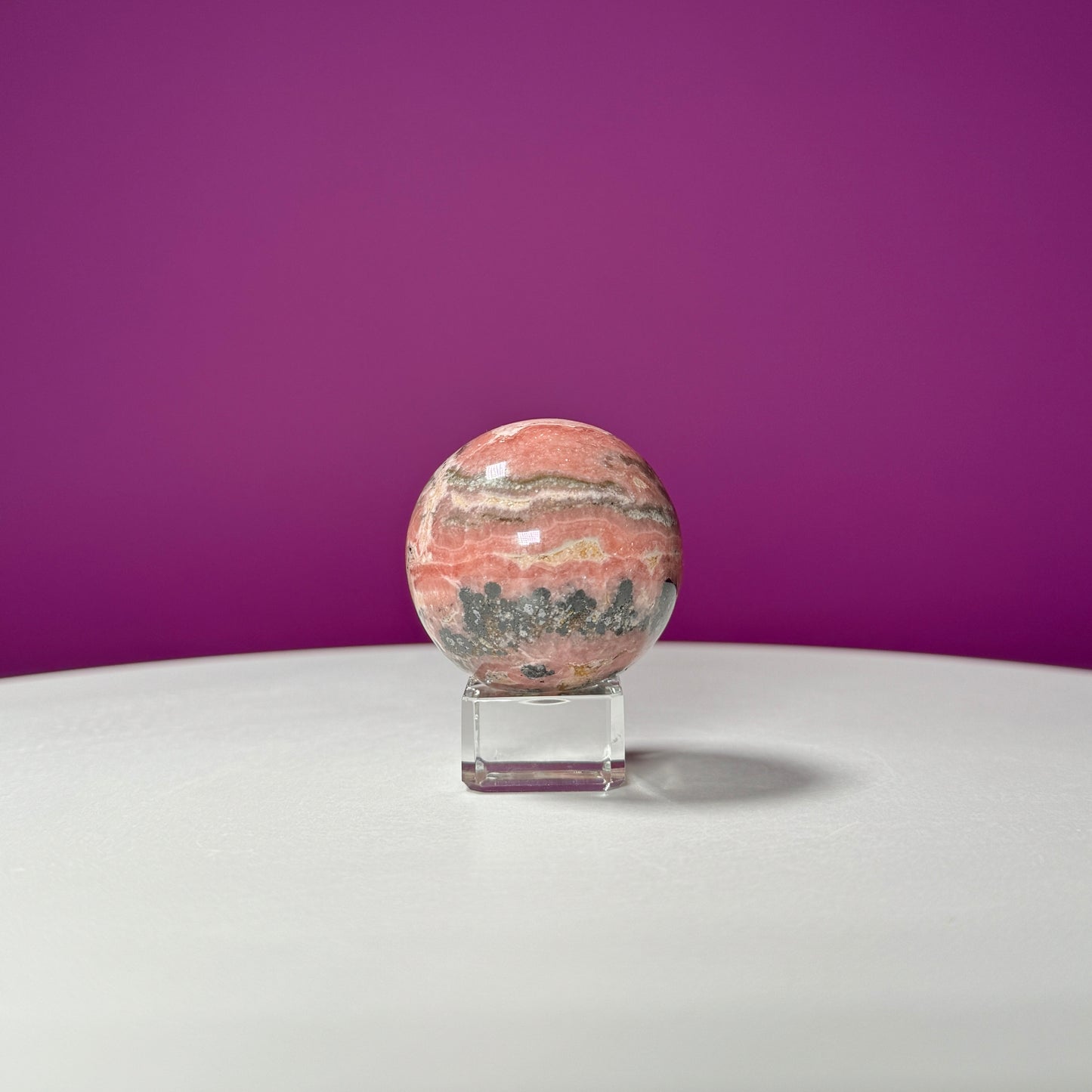 Rhodonite Sphere (Includes Glass Stand)