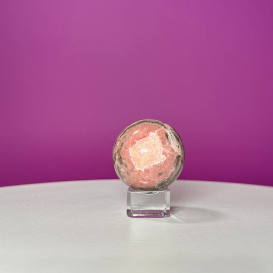 Rhodonite Sphere (Includes Glass Stand)