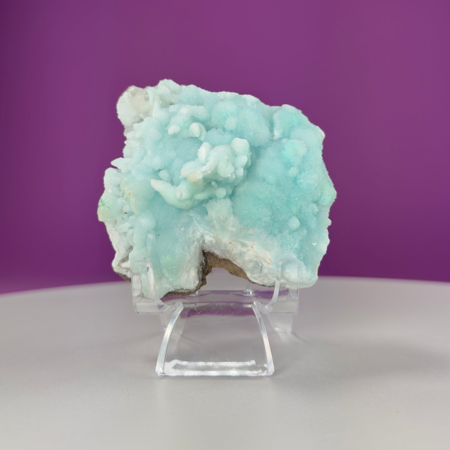 Blue Aragonite Specimen (Yunnan, China) (Includes Acrylic Stand)