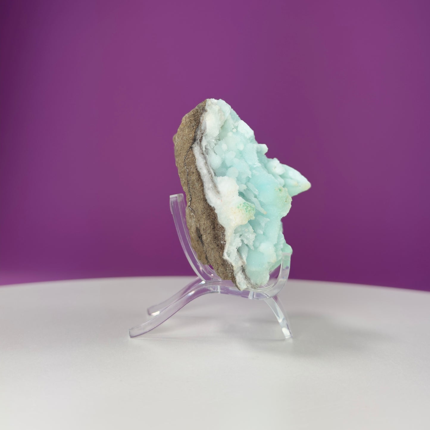 Blue Aragonite Specimen (Yunnan, China) (Includes Acrylic Stand)