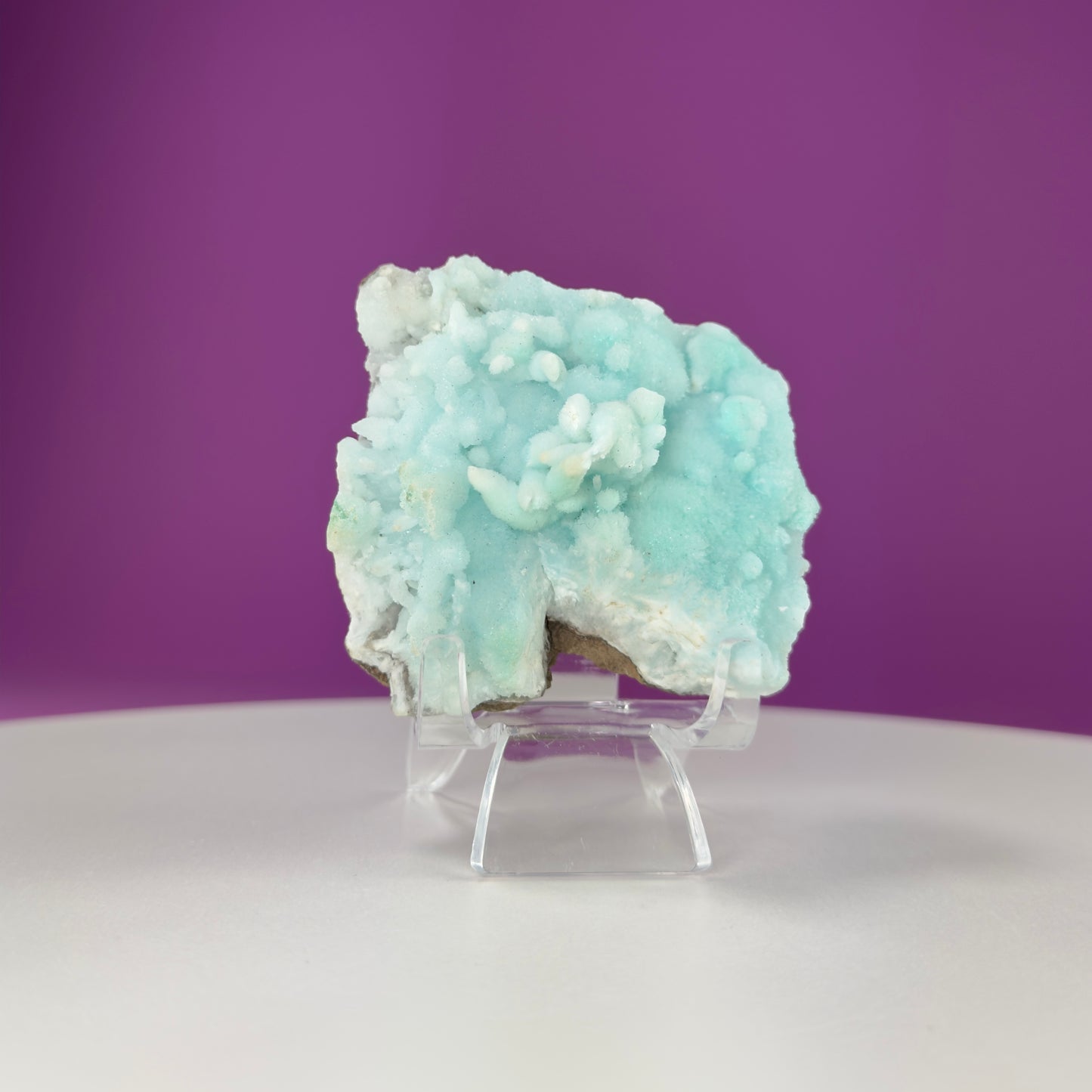 Blue Aragonite Specimen (Yunnan, China) (Includes Acrylic Stand)