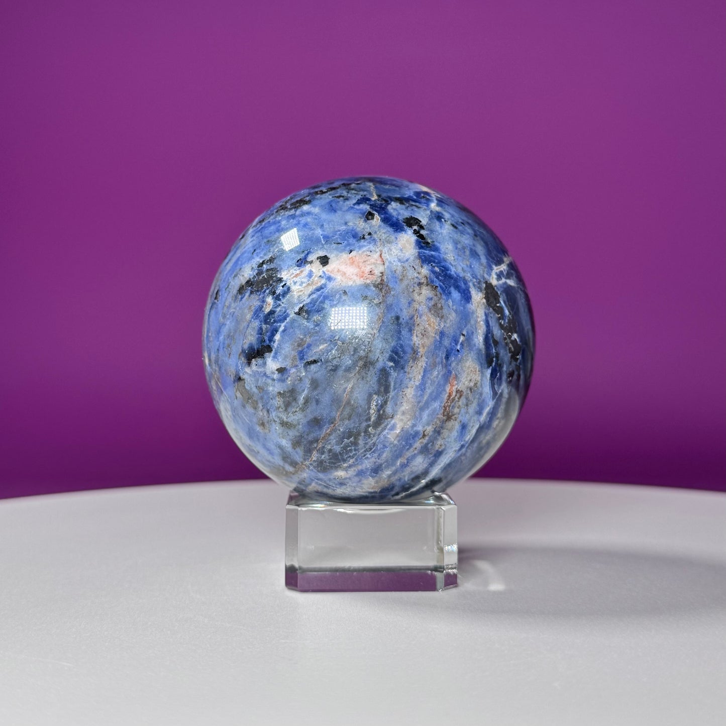 Sodalite Sphere (Includes Glass Stand)