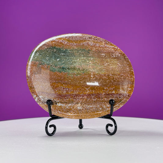 Ocean Jasper Bowl (Includes black metal stand)