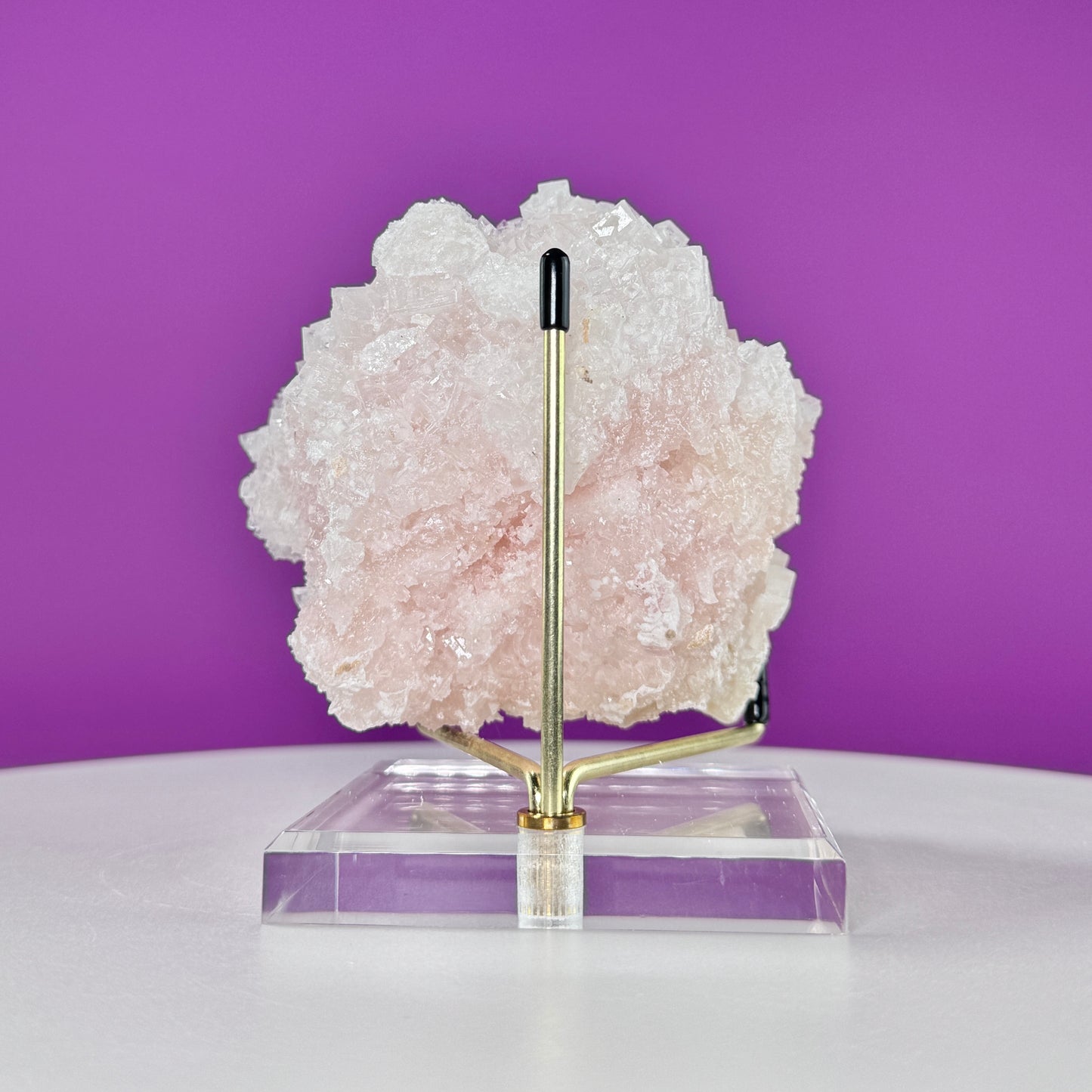 Pink Halite (California) (Includes Gold Metal/Acrylic Stand)