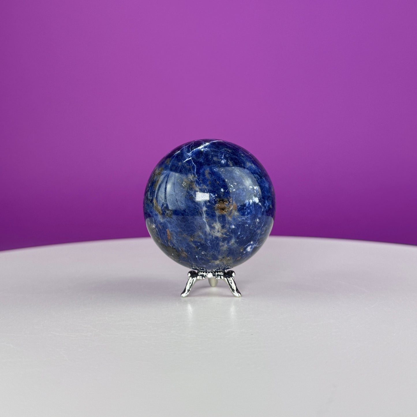 Sodalite Sphere (Includes Silver Metal Stand)