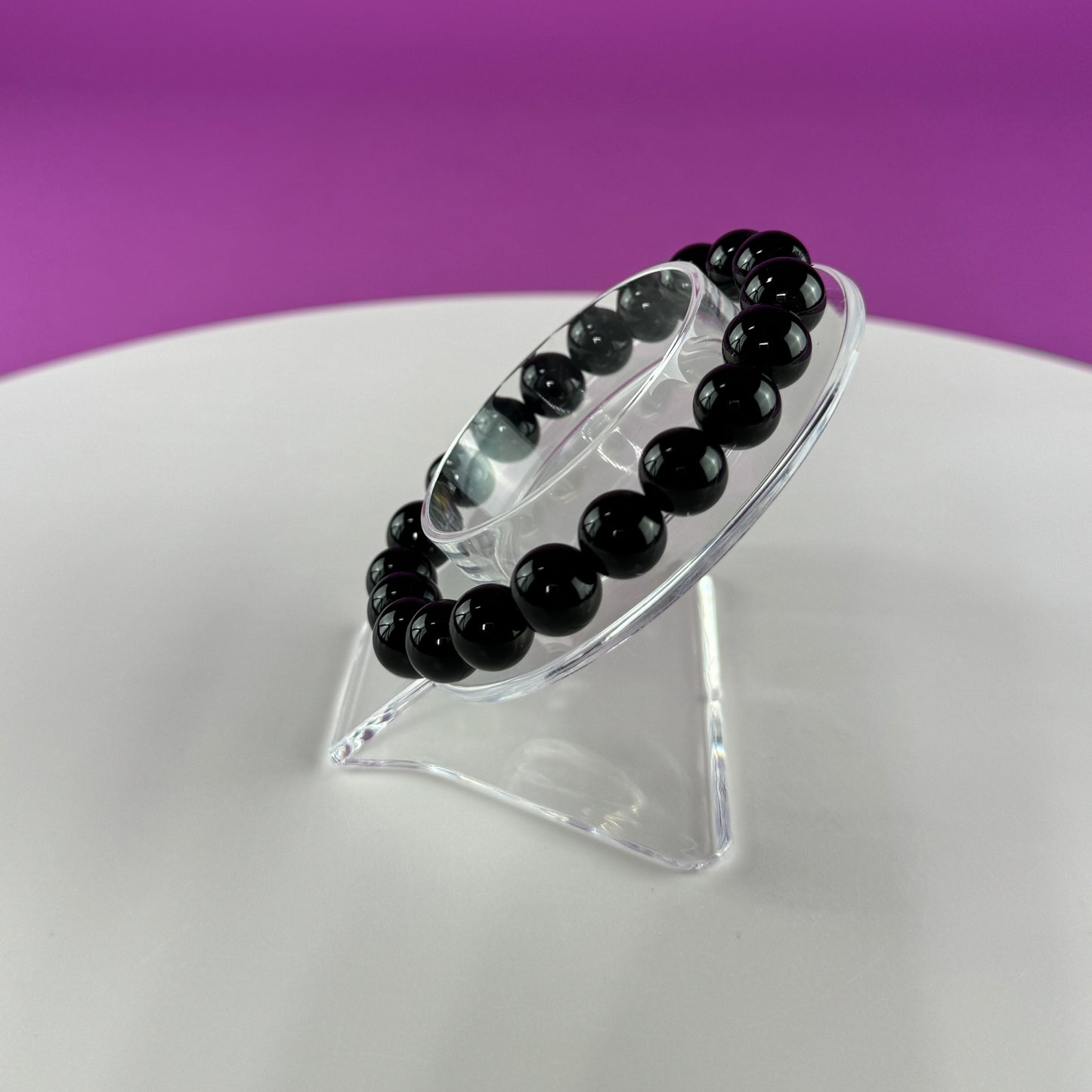 Black Obsidian Bracelet-10 Millimeter Beads