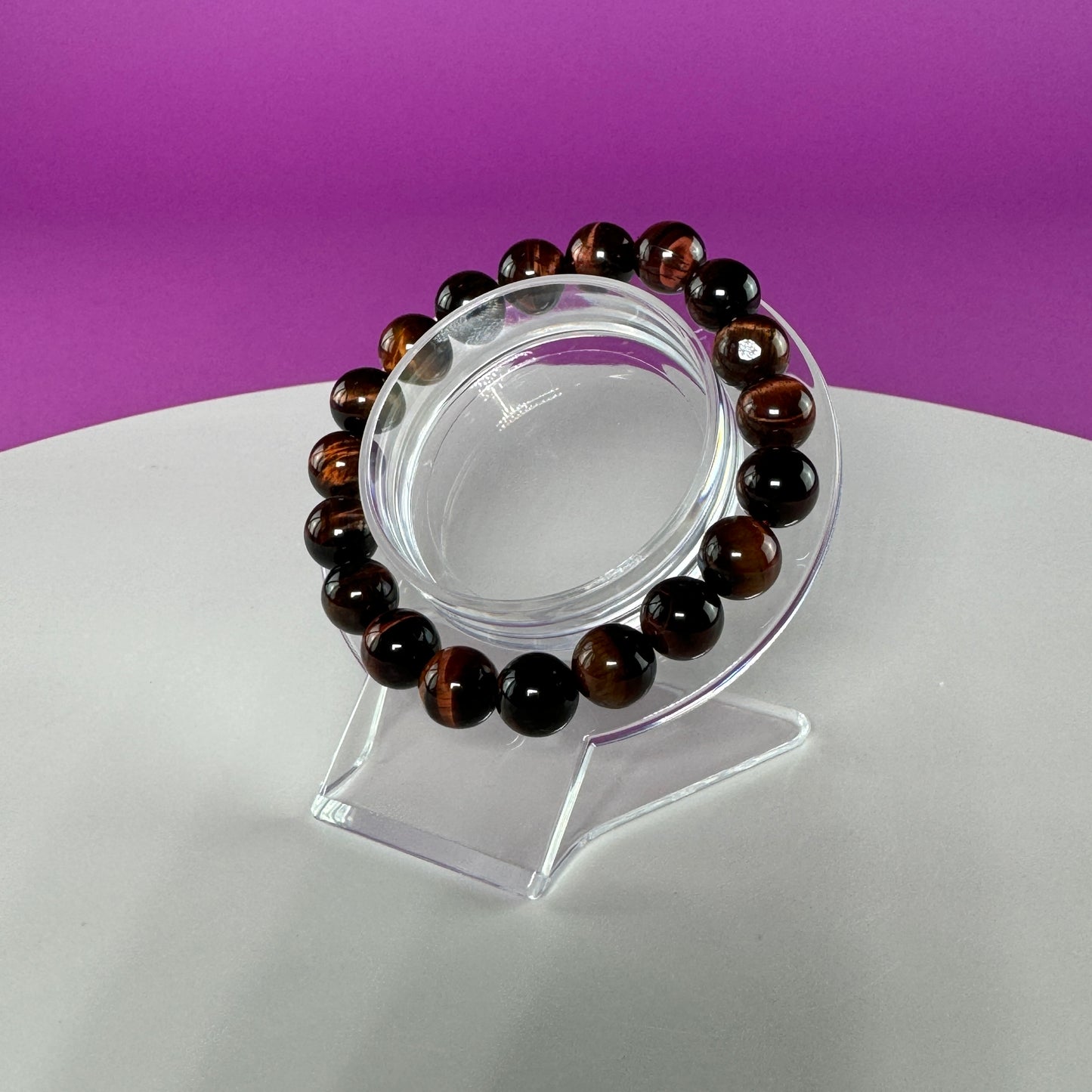 Red Tiger Eye Bracelet - 10 Millimeter Beads