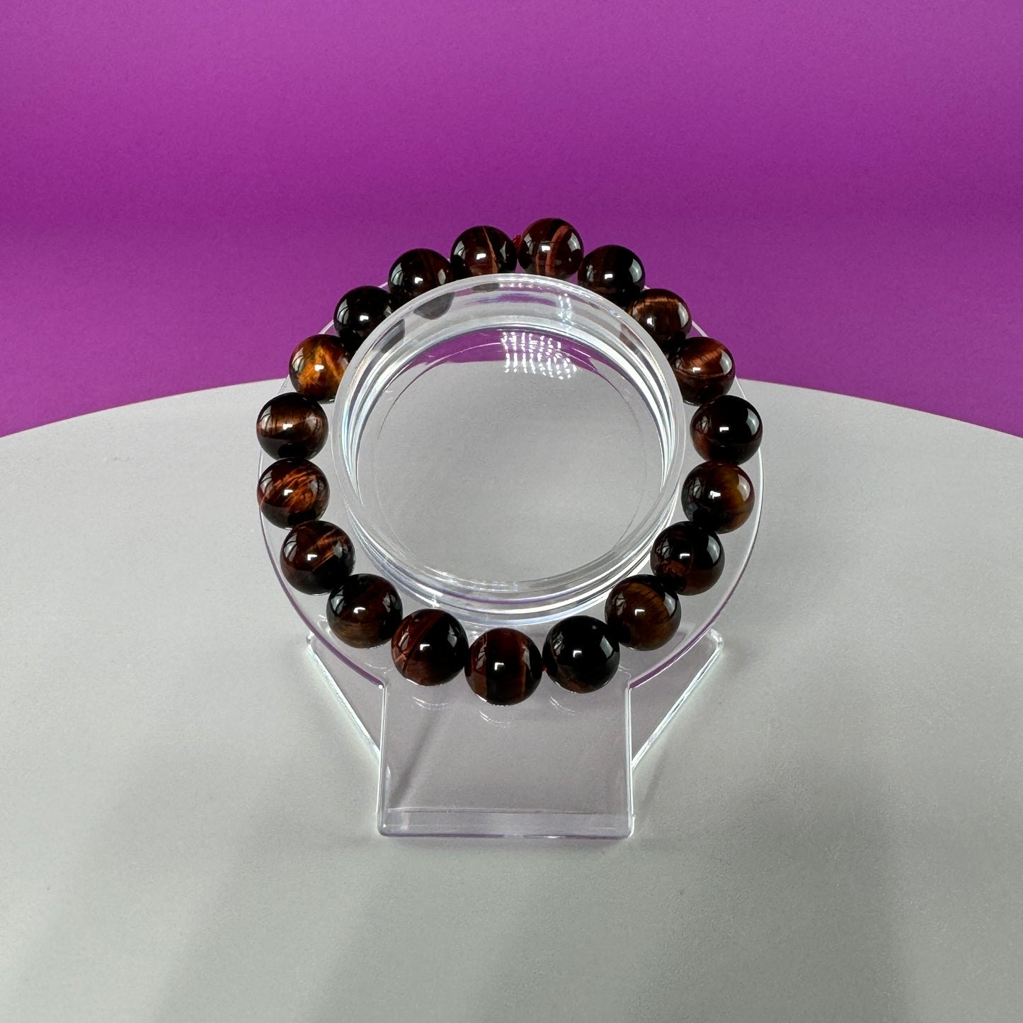 Red Tiger Eye Bracelet - 10 Millimeter Beads
