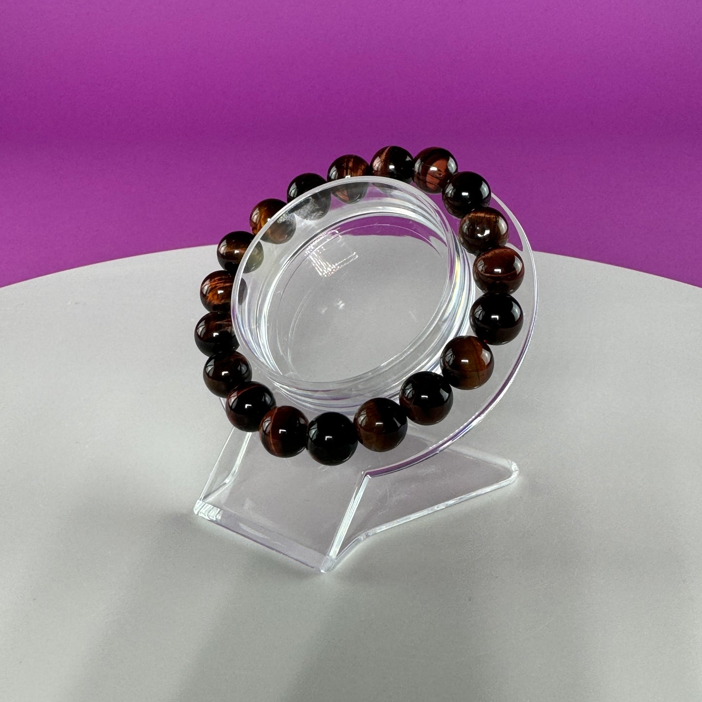 Red Tiger Eye Bracelet - 10 Millimeter Beads