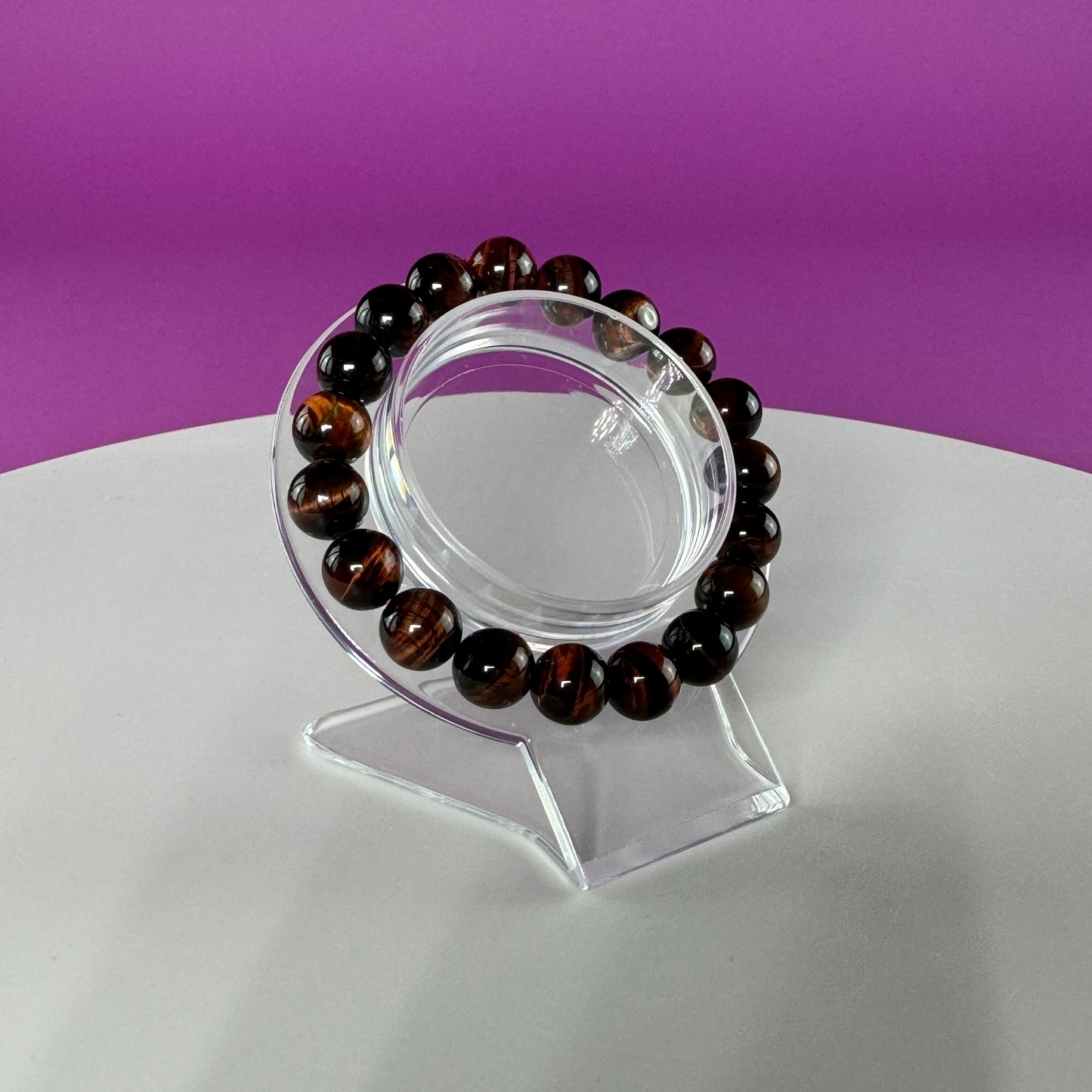 Red Tiger Eye Bracelet - 10 Millimeter Beads