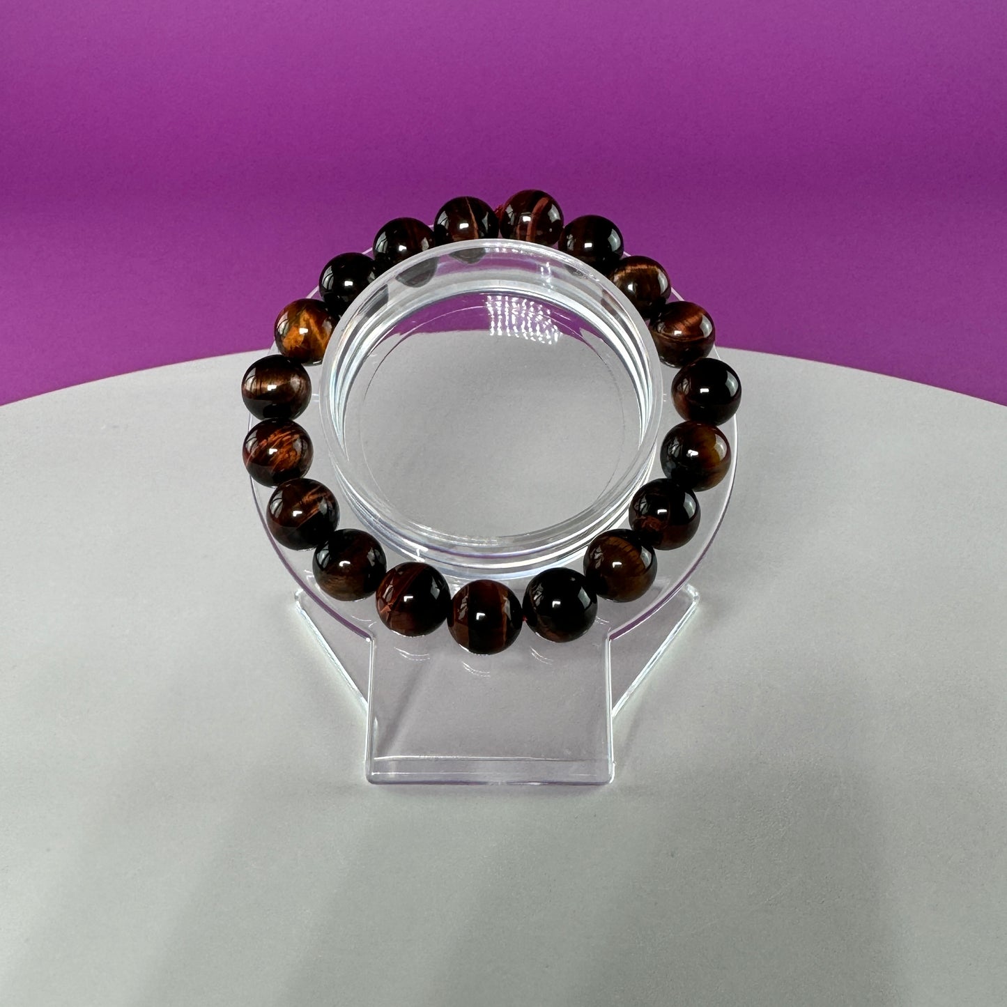 Red Tiger Eye Bracelet - 10 Millimeter Beads