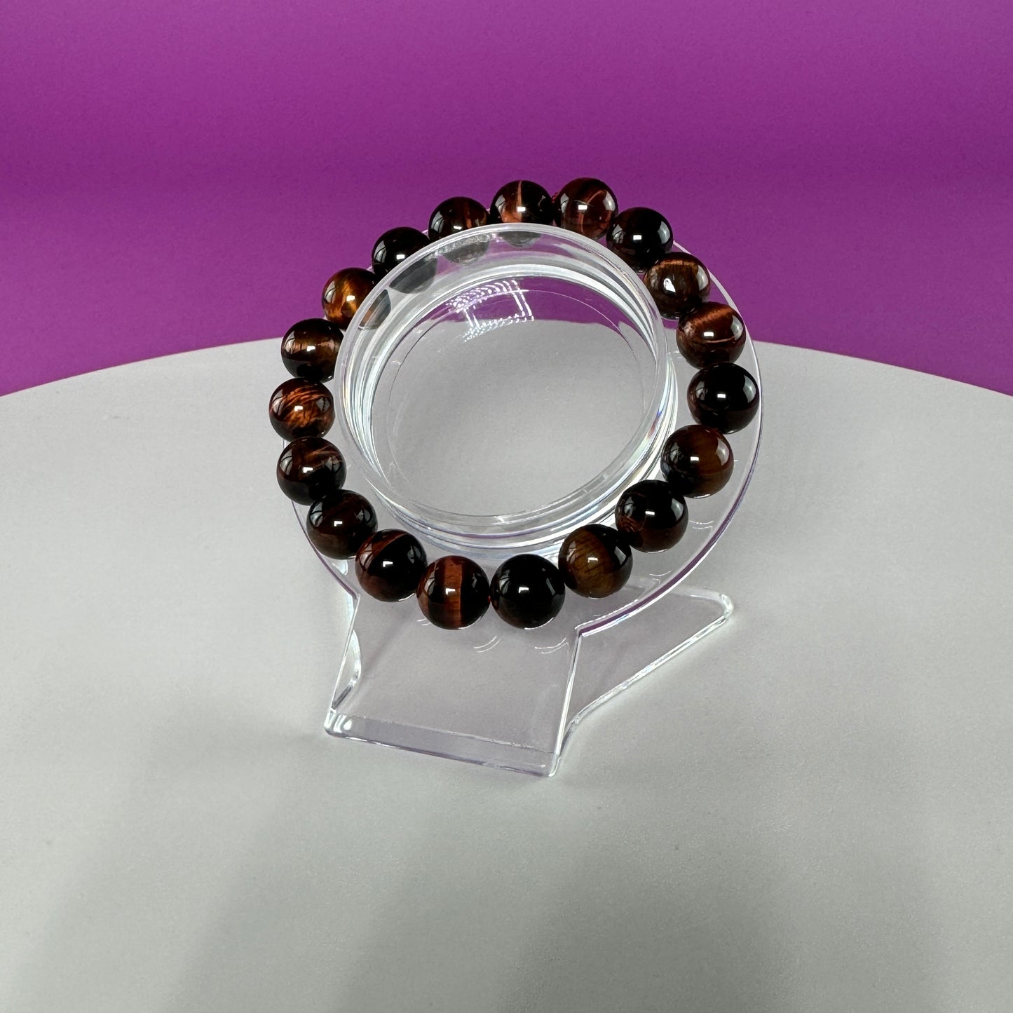Red Tiger Eye Bracelet - 10 Millimeter Beads
