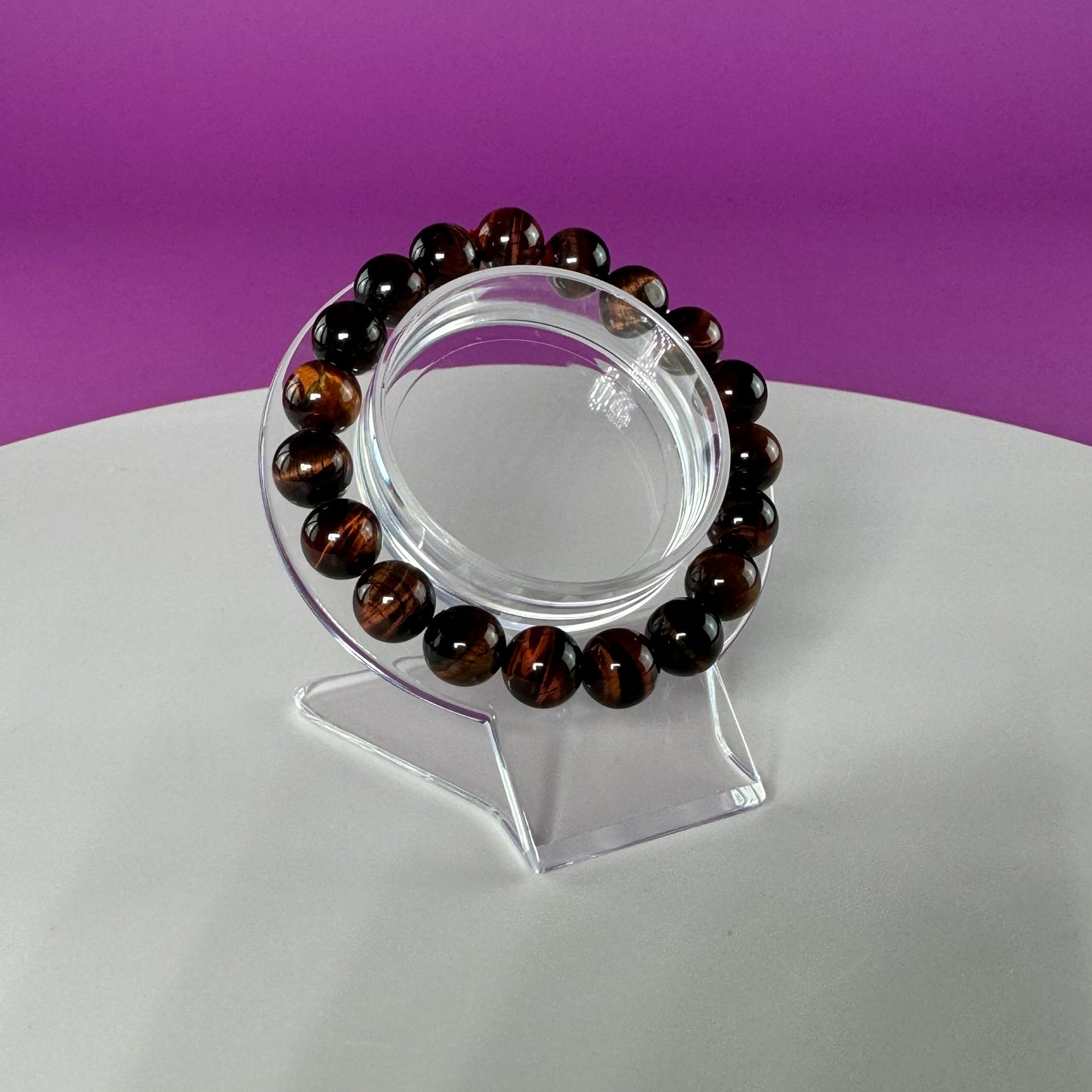 Red Tiger Eye Bracelet - 10 Millimeter Beads