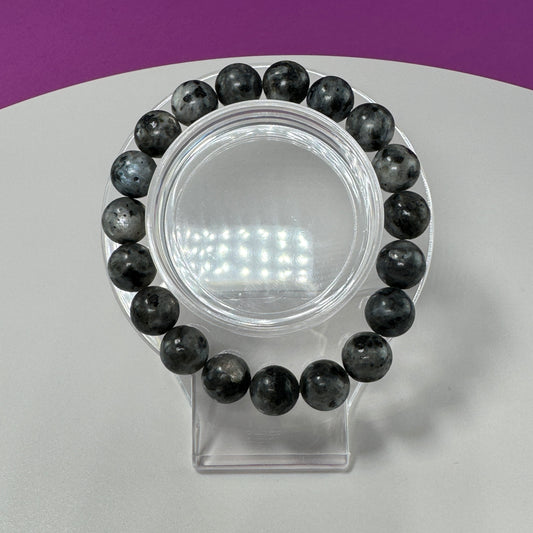 Larvakite Bracelet-10 Millimeter Beads