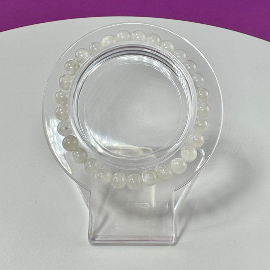 Rainbow Moonstone Bracelet-6 Millimeter Beads