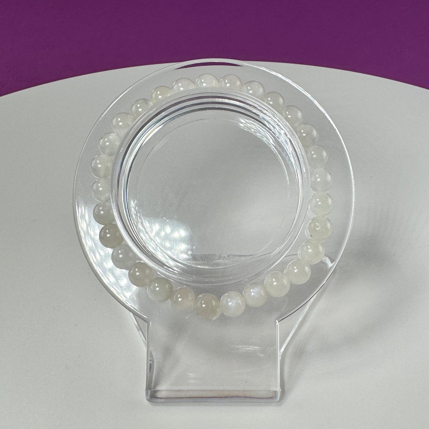 Rainbow Moonstone Bracelet-6 Millimeter Beads