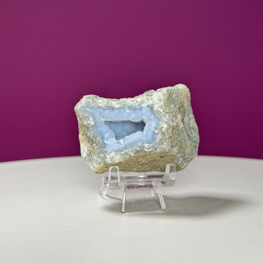 Blue Lace Agate Specimen (Includes Acrylic Stand)