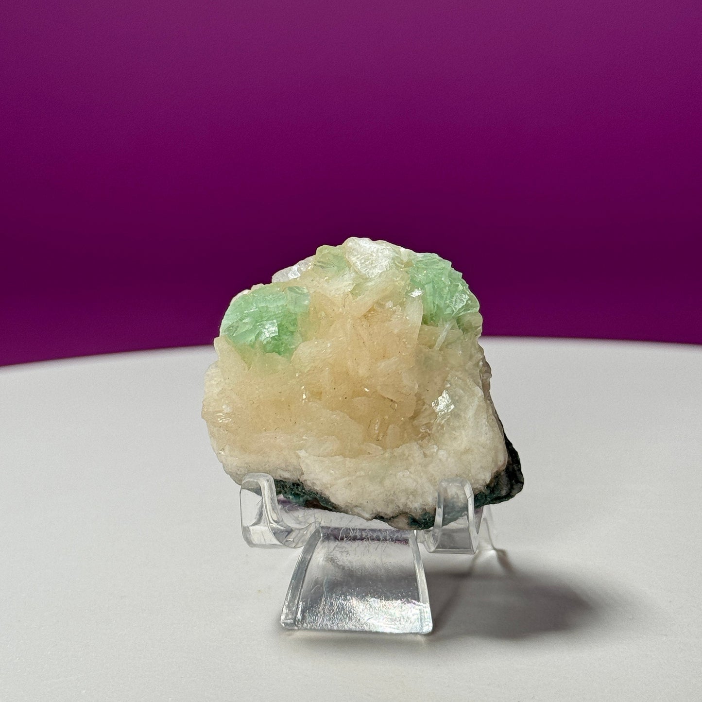 Green Apophyllite (India) (Includes Acrylic Stand)