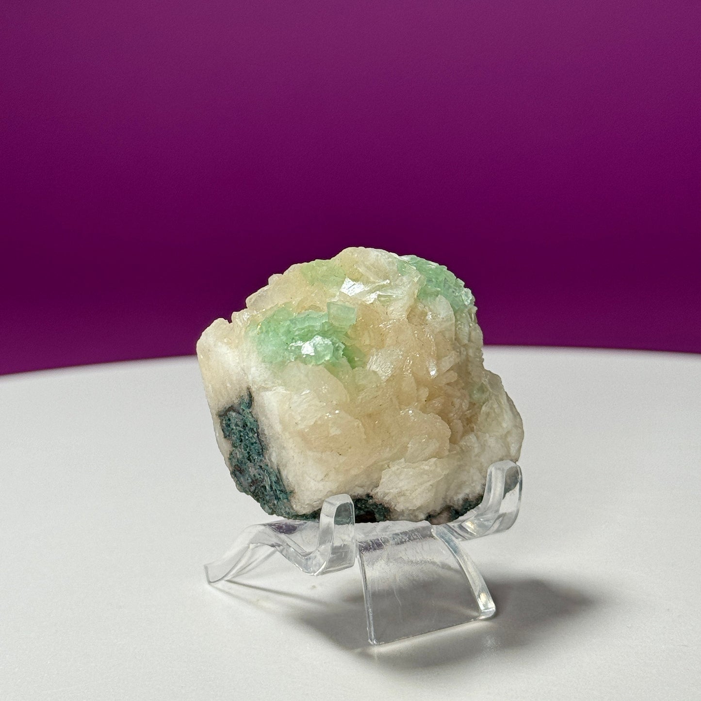 Green Apophyllite (India) (Includes Acrylic Stand)