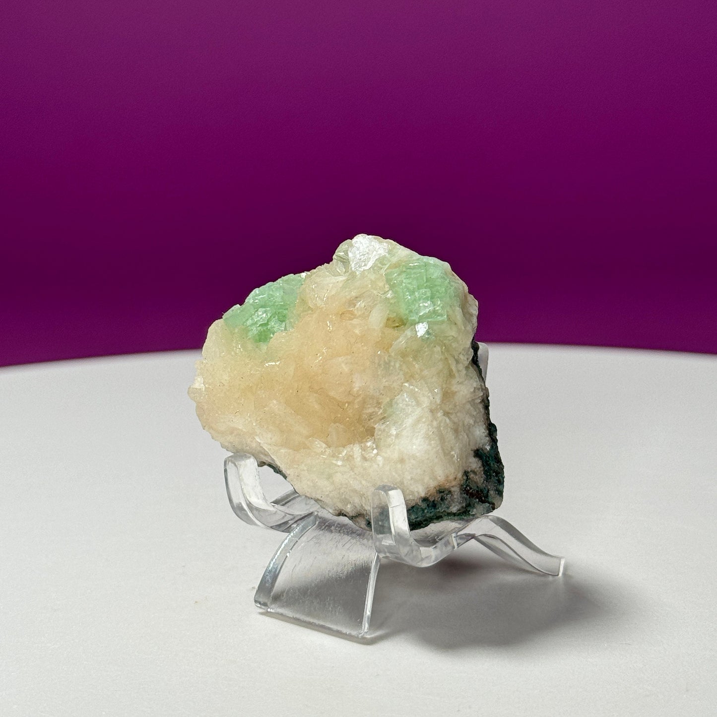 Green Apophyllite (India) (Includes Acrylic Stand)