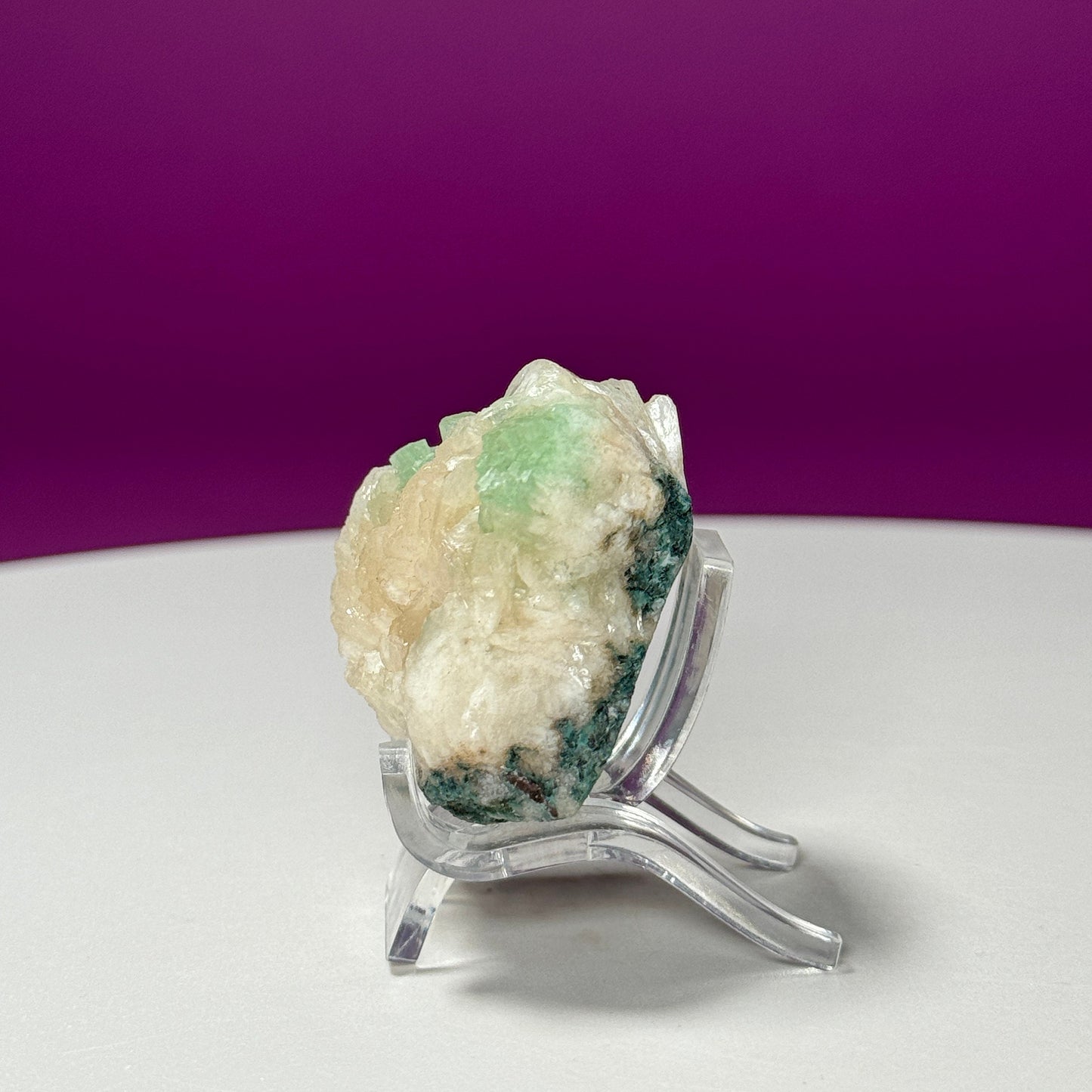 Green Apophyllite (India) (Includes Acrylic Stand)