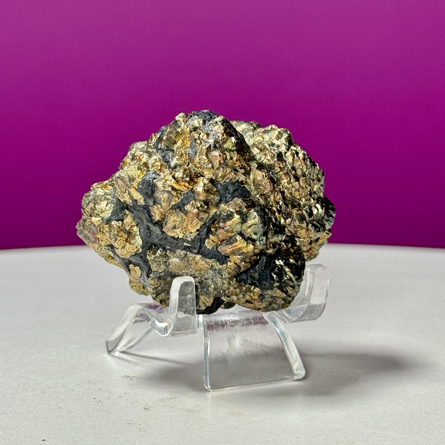 Iridescent Pyrite Ball (Pakistan) (Includes Acrylic Stand)