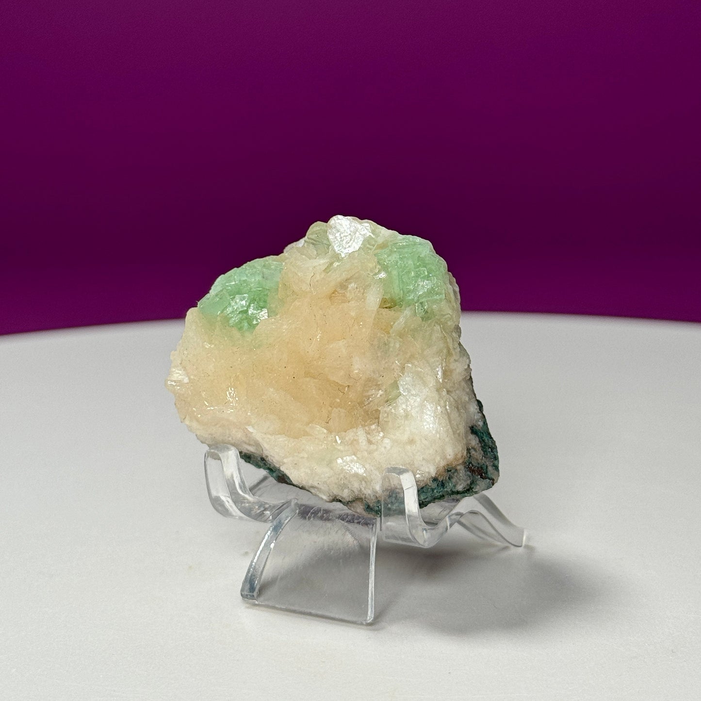 Green Apophyllite (India) (Includes Acrylic Stand)