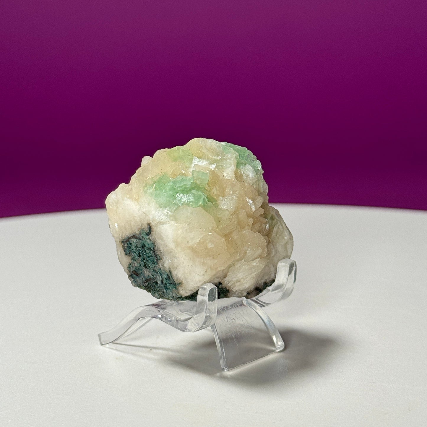 Green Apophyllite (India) (Includes Acrylic Stand)