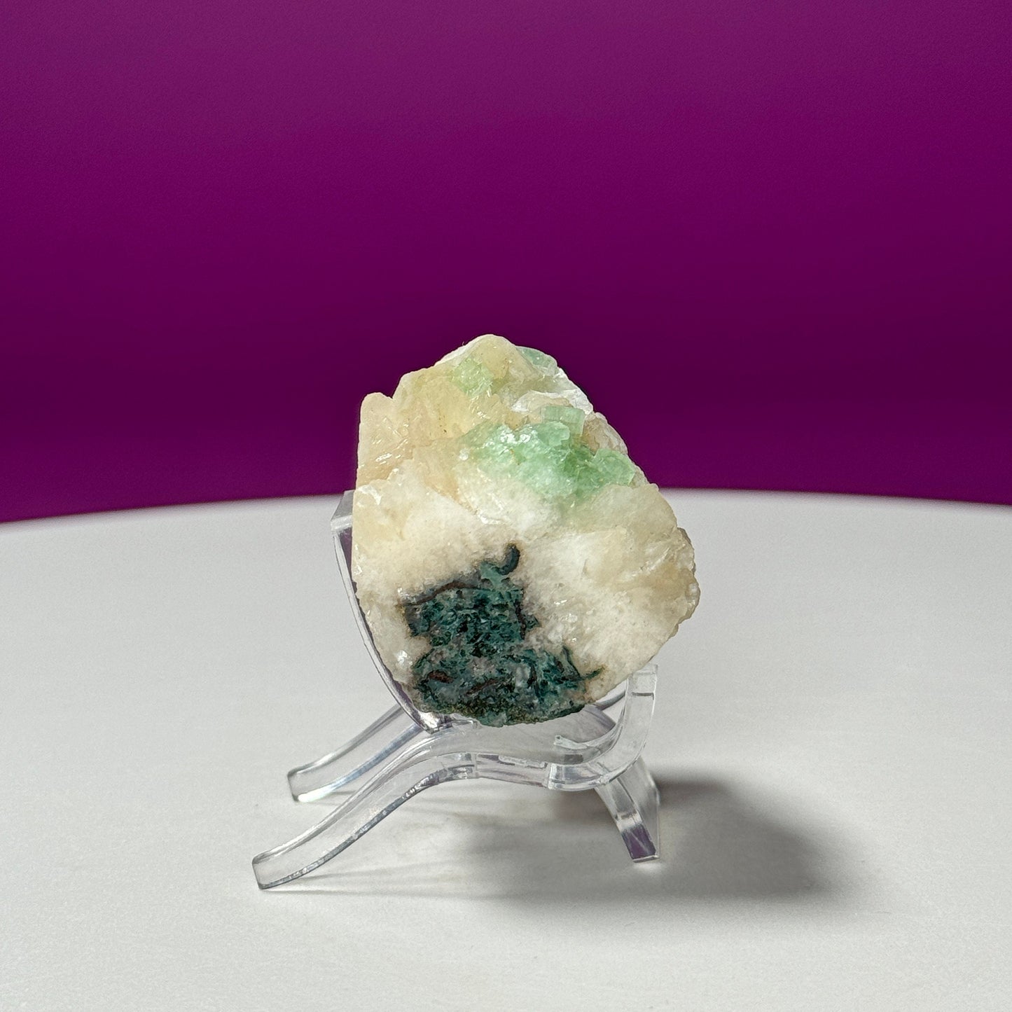 Green Apophyllite (India) (Includes Acrylic Stand)
