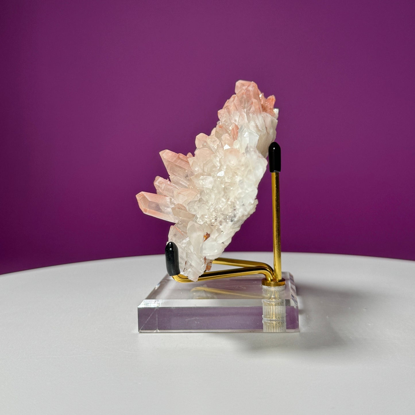 Hematite Quartz Cluster (Includes Metal/Acrylic Stand)