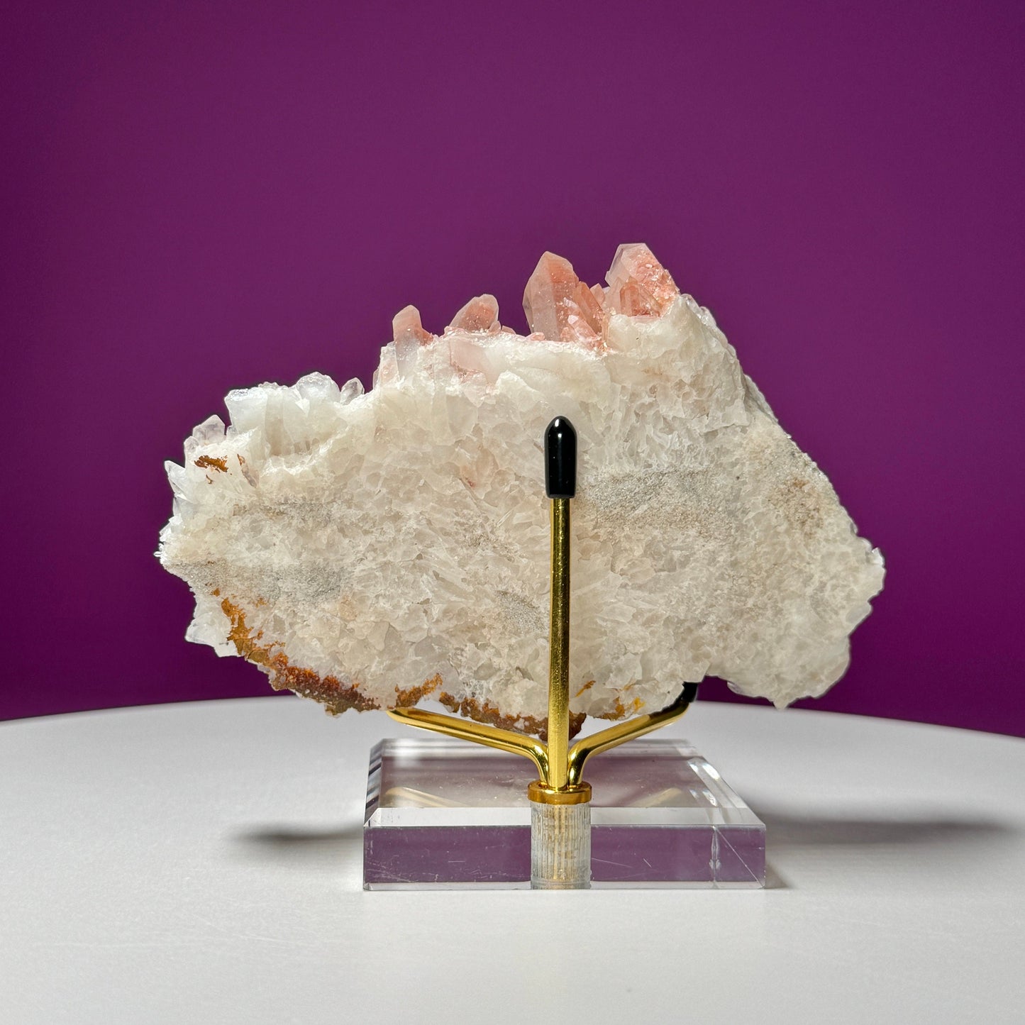 Hematite Quartz Cluster (Includes Metal/Acrylic Stand)