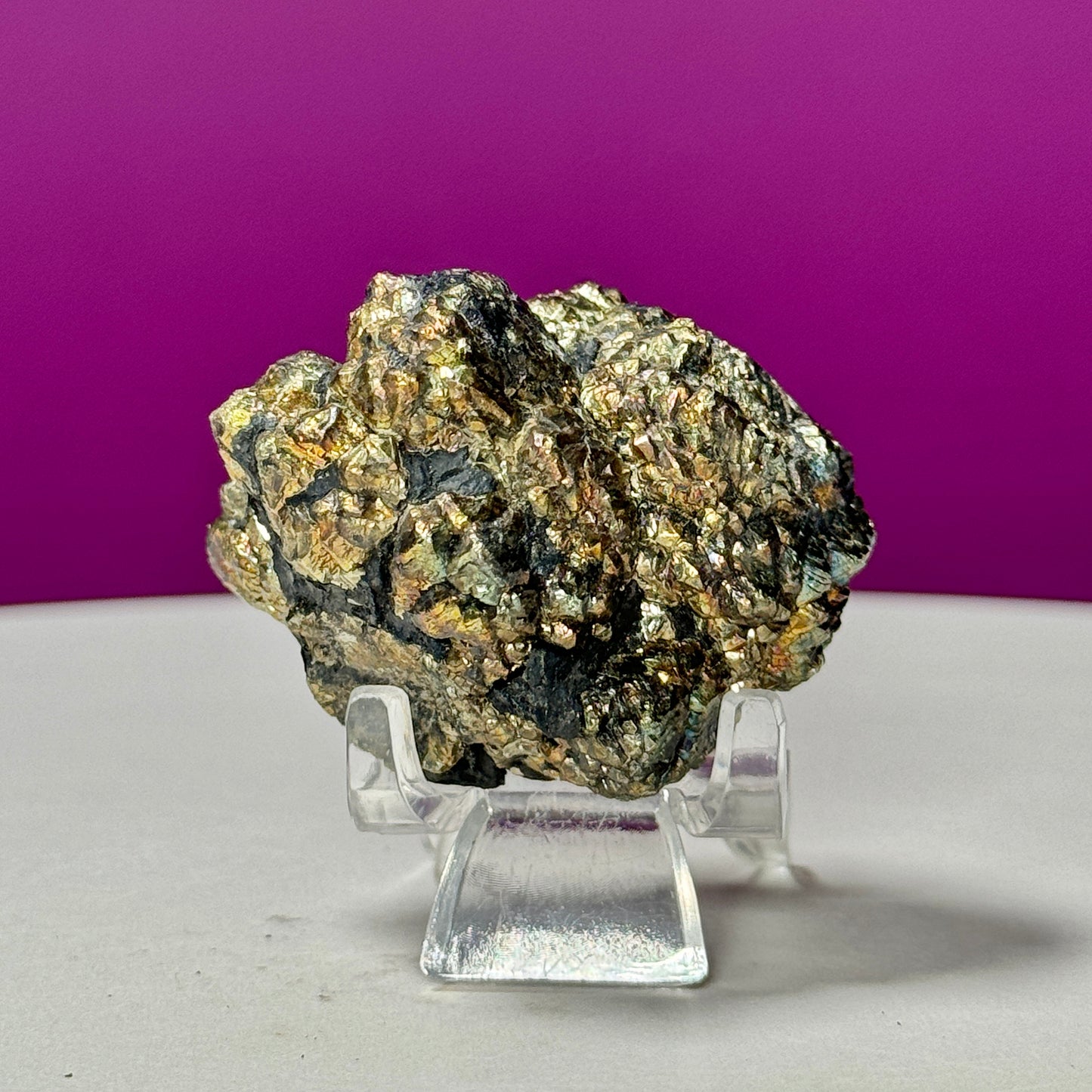 Iridescent Pyrite Ball (Pakistan) (Includes Acrylic Stand)