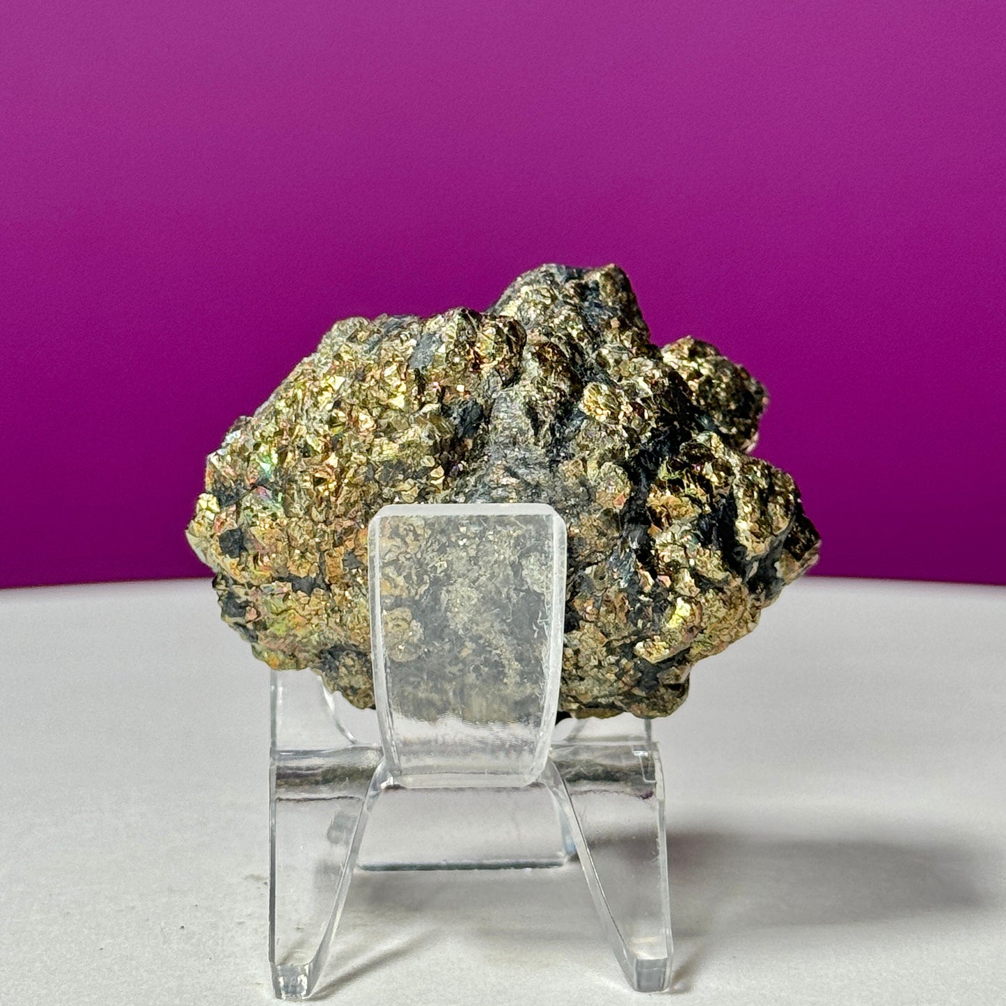 Iridescent Pyrite Ball (Pakistan) (Includes Acrylic Stand)
