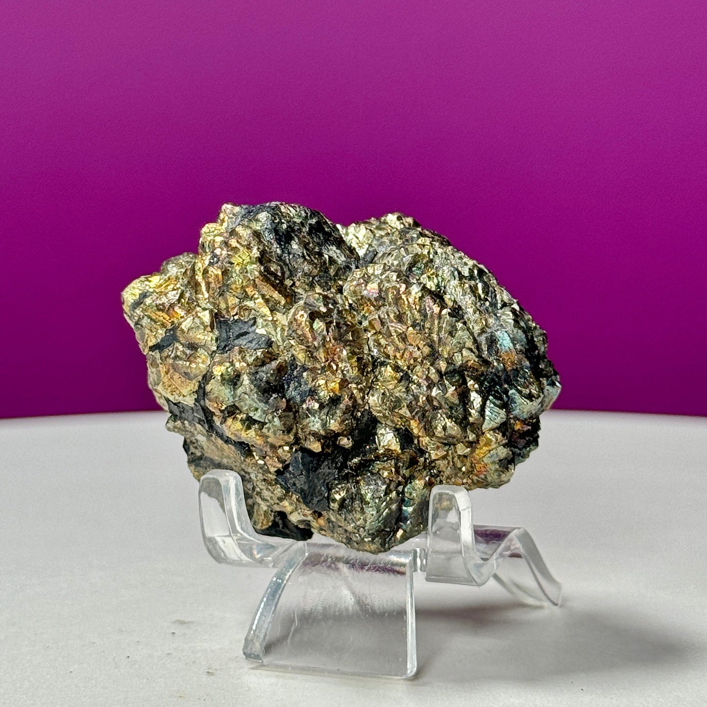 Iridescent Pyrite Ball (Pakistan) (Includes Acrylic Stand)