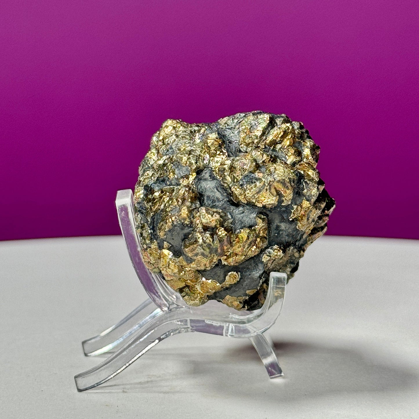 Iridescent Pyrite Ball (Pakistan) (Includes Acrylic Stand)
