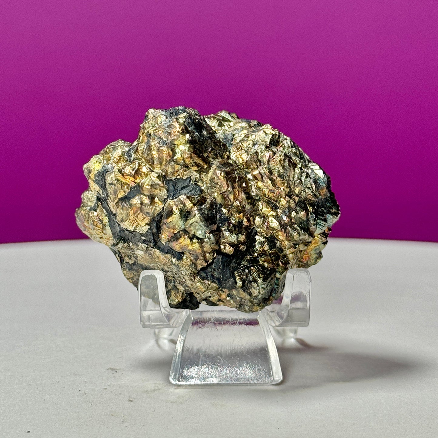 Iridescent Pyrite Ball (Pakistan) (Includes Acrylic Stand)