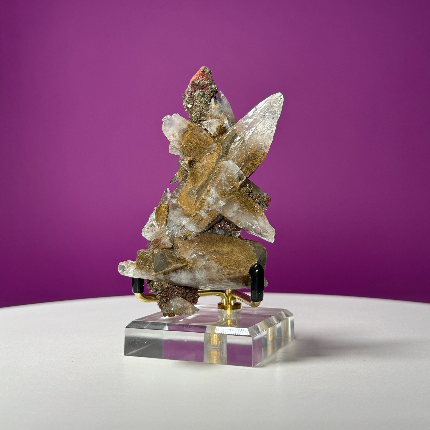 Calcite Specimen (Leiping Mine, Hunan, Guangxi, China) (Includes Metal/Acrylic Stand)