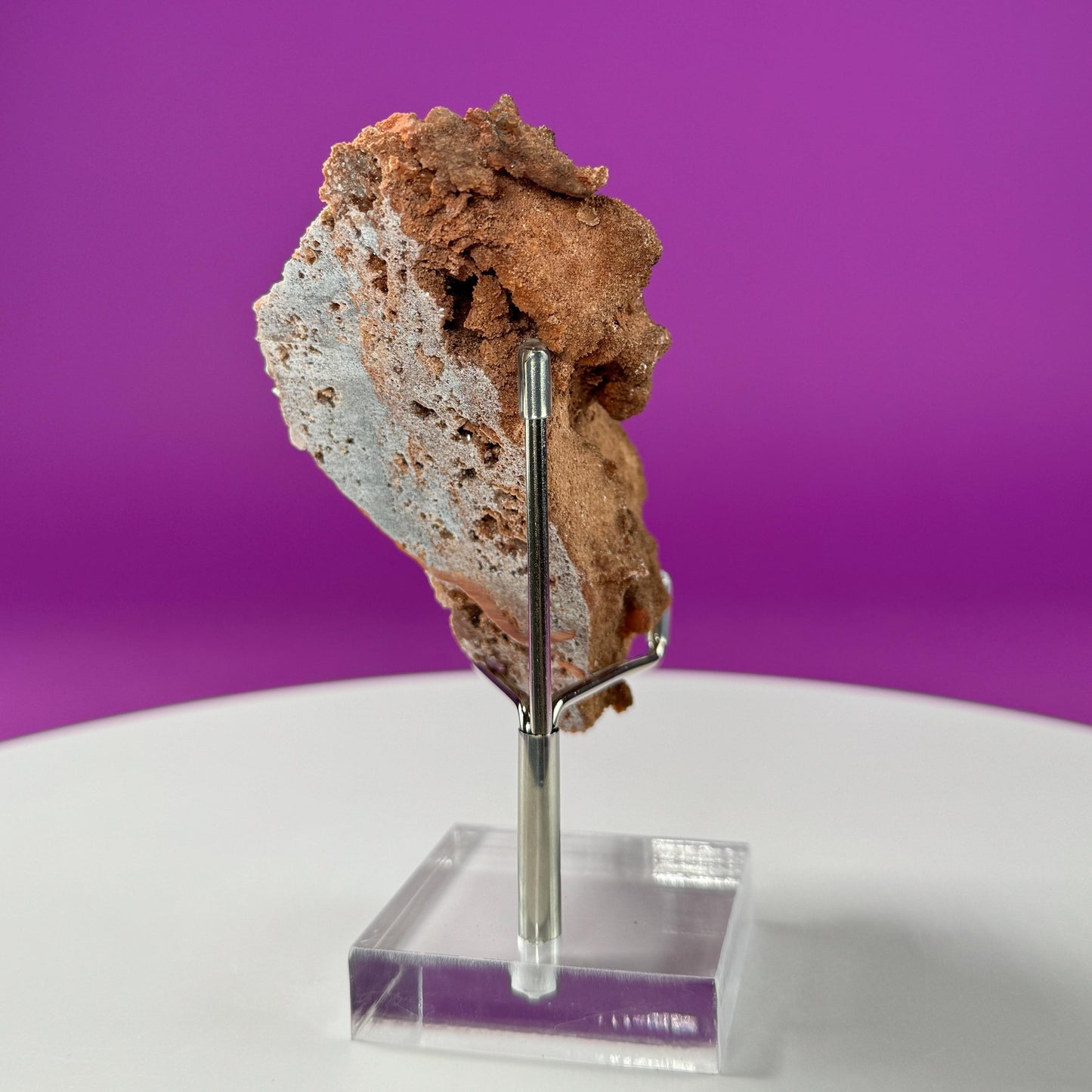 Selenite on Matrix-New Find!!! (Bermejillo, Durango, Mexico) (Includes Silver Metal/Acrylic Stand)
