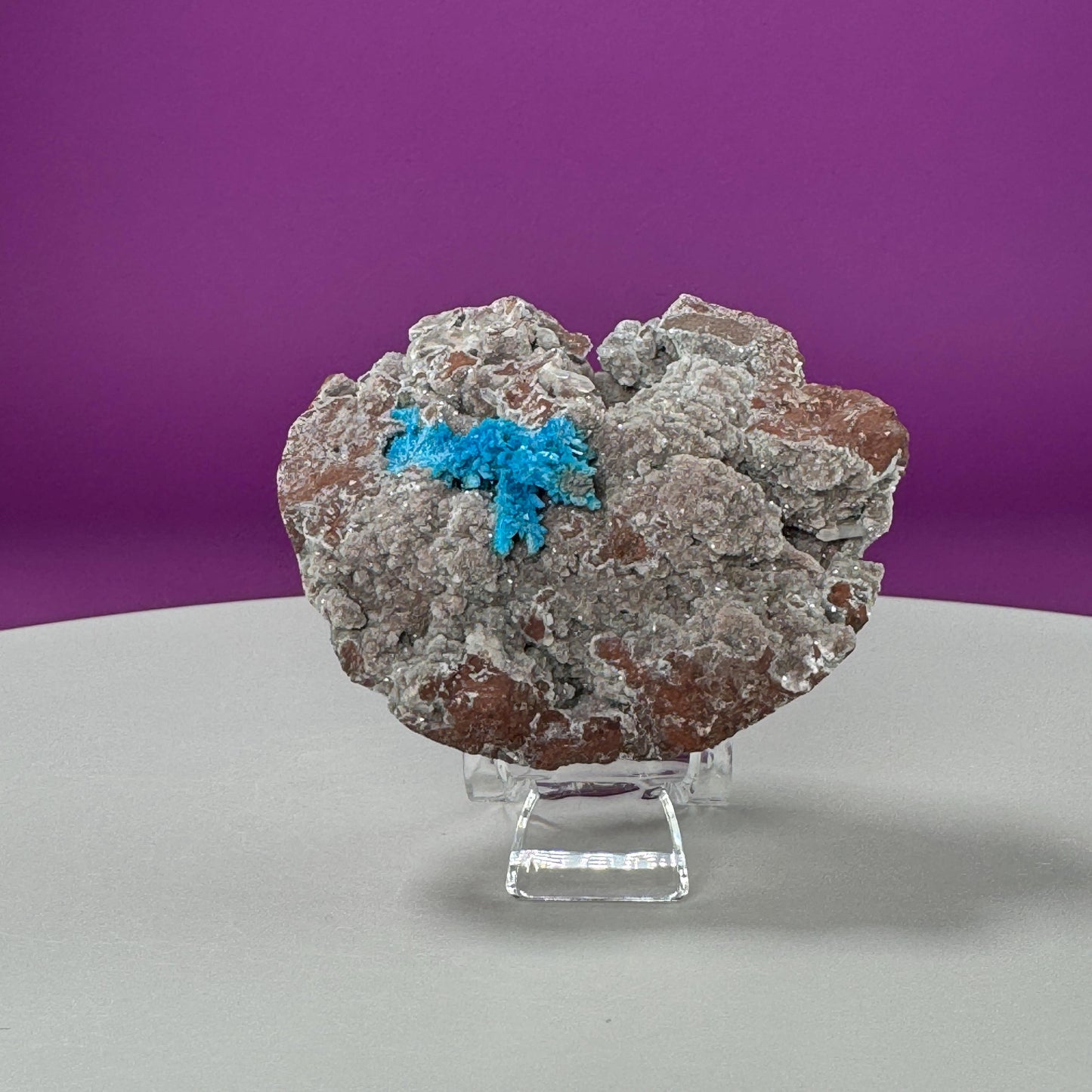 Cavansite Specimen in Matrix (Includes Acrylic Stand)