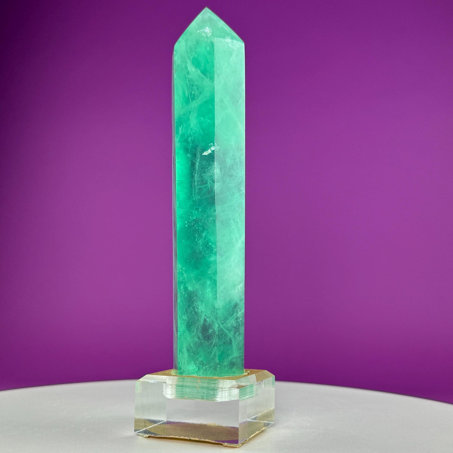 Green Fluorite Tower (Includes Custom Acrylic Stand)