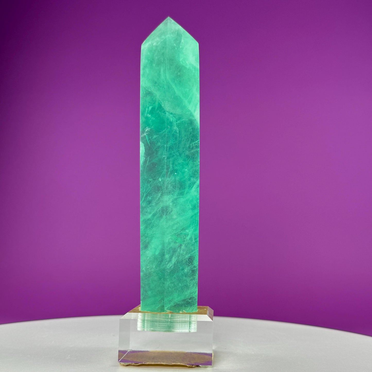 Green Fluorite Tower (Includes Custom Acrylic Stand)