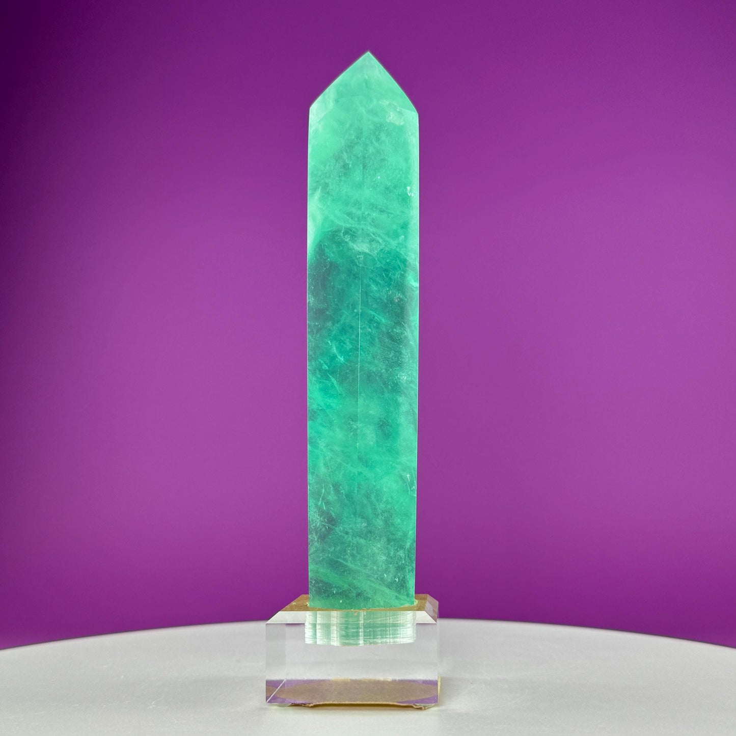 Green Fluorite Tower (Includes Custom Acrylic Stand)