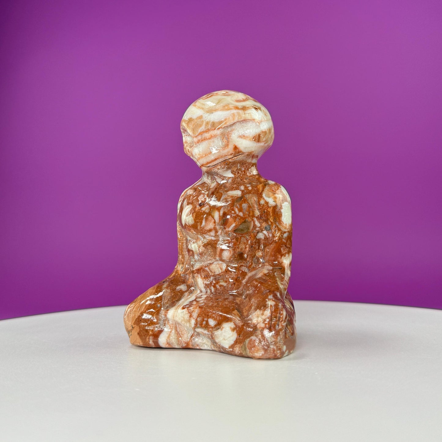 Chocolate Calcite Yoga Alien Carving