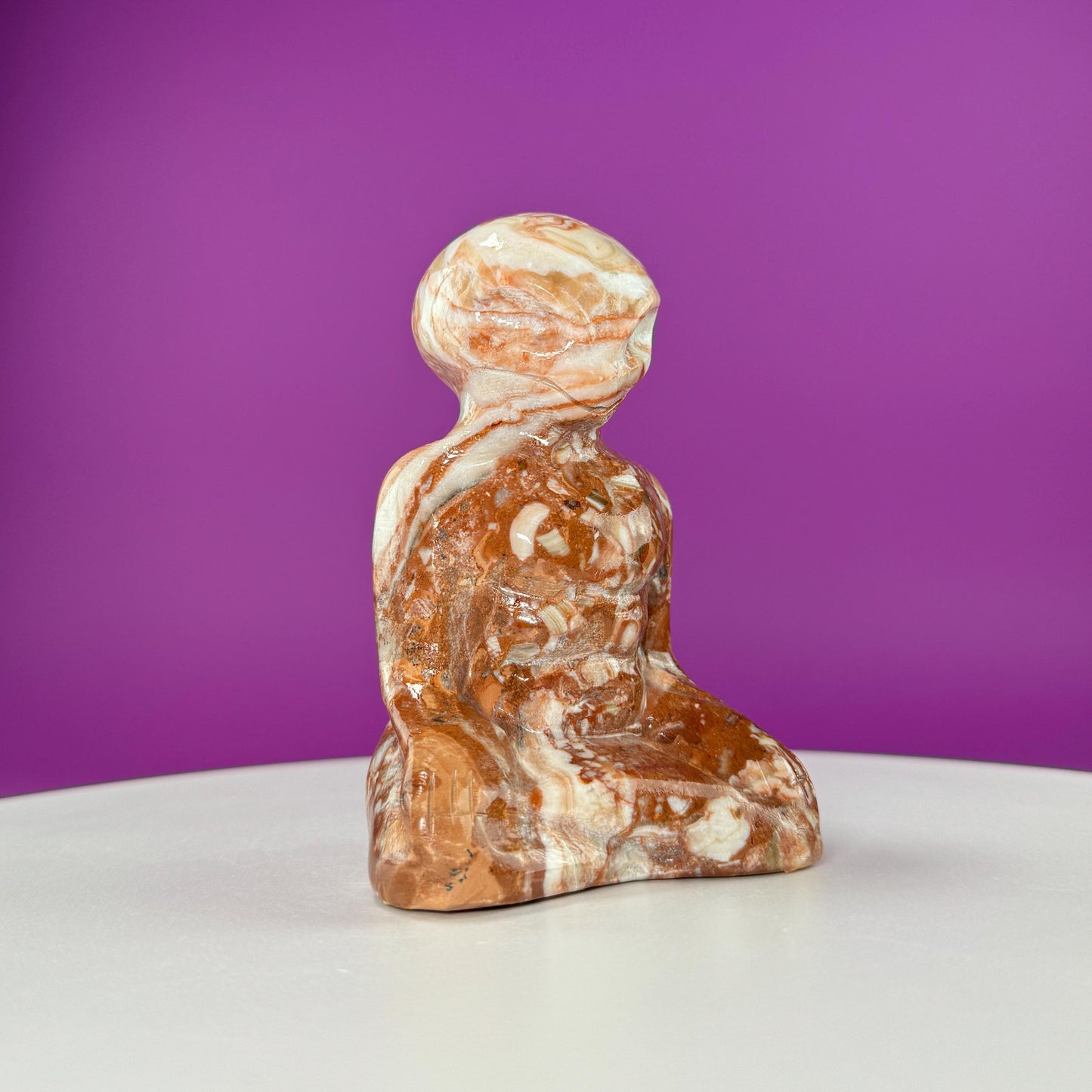 Chocolate Calcite Yoga Alien Carving
