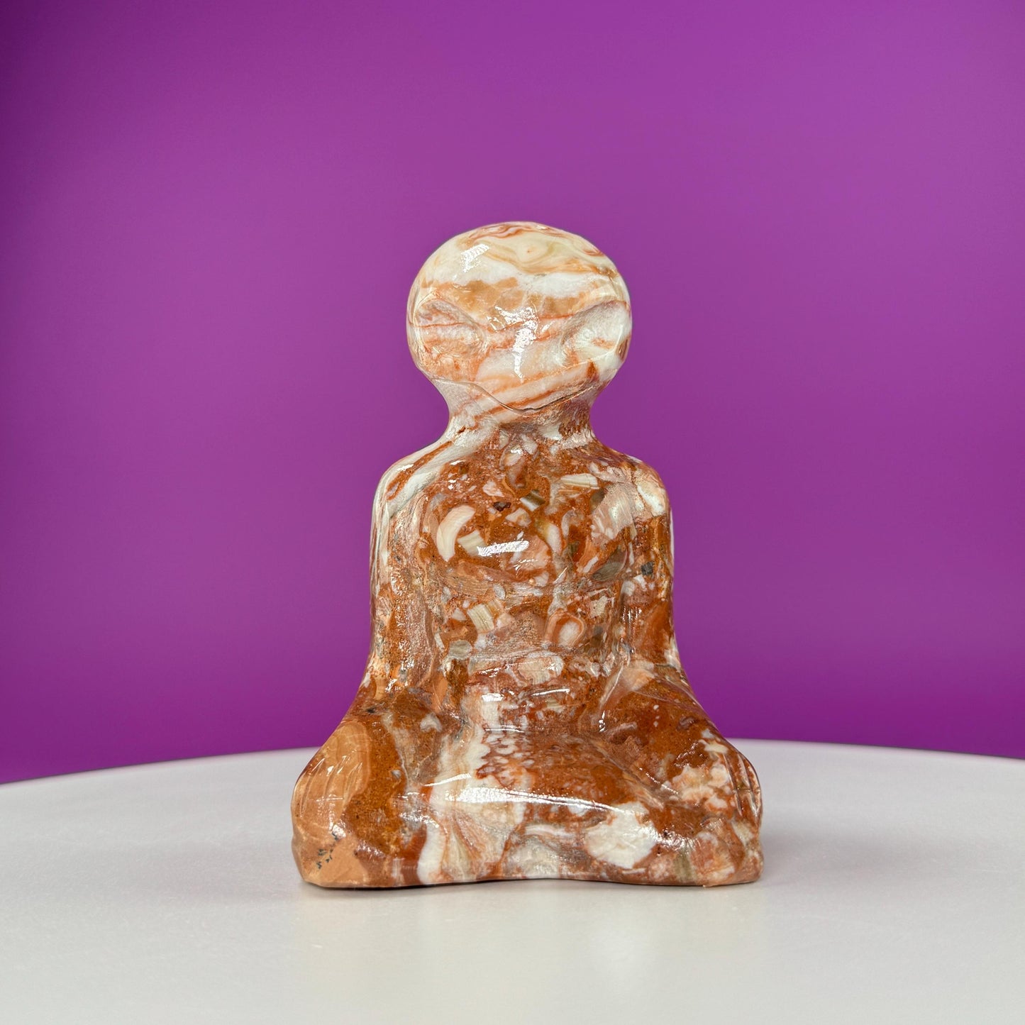 Chocolate Calcite Yoga Alien Carving