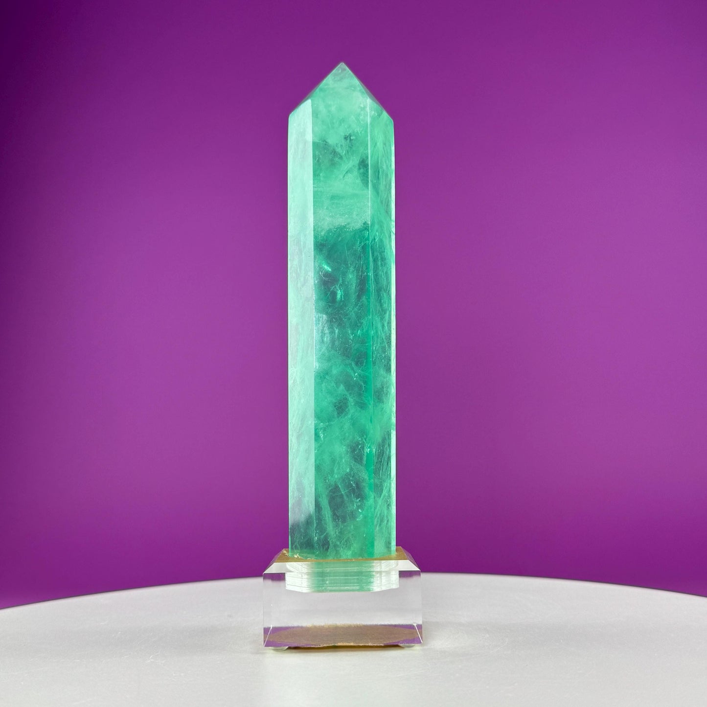 Green Fluorite Tower (Includes Custom Acrylic Stand)