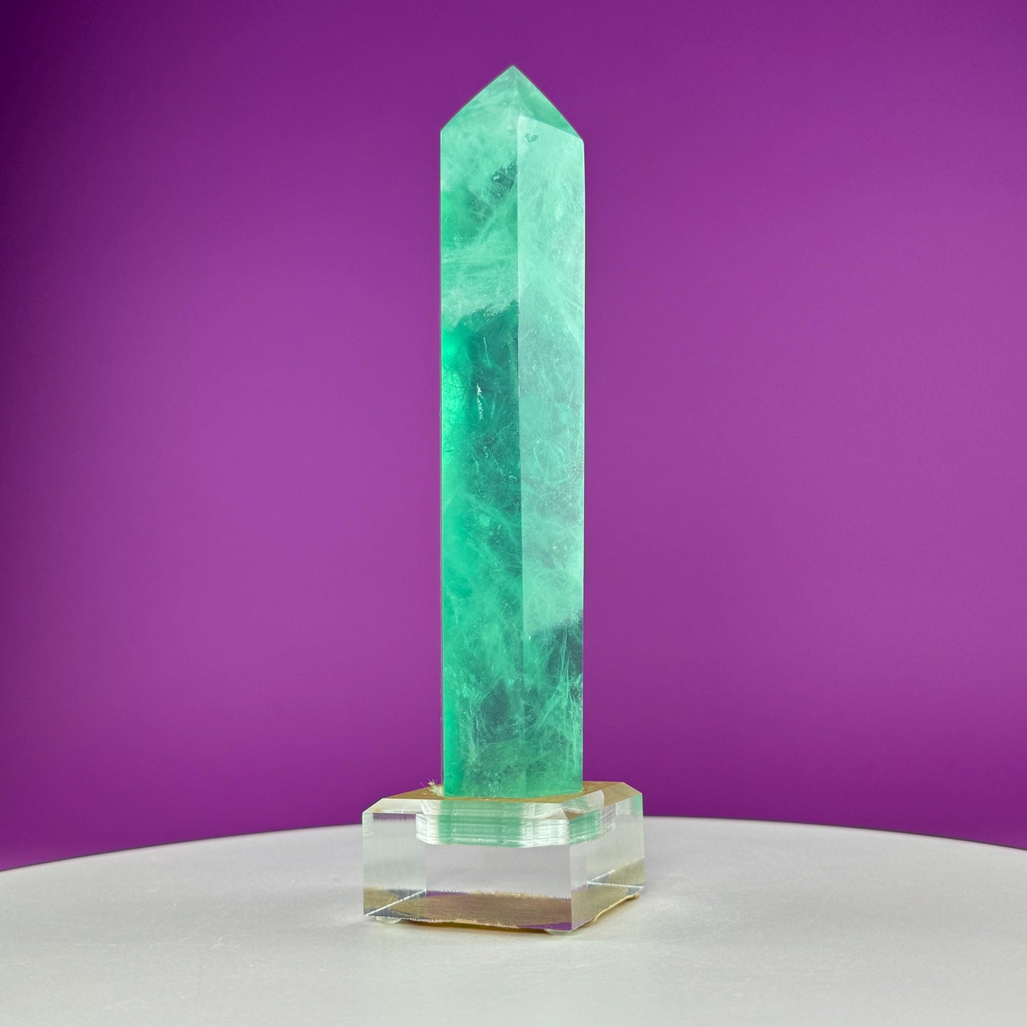 Green Fluorite Tower (Includes Custom Acrylic Stand)