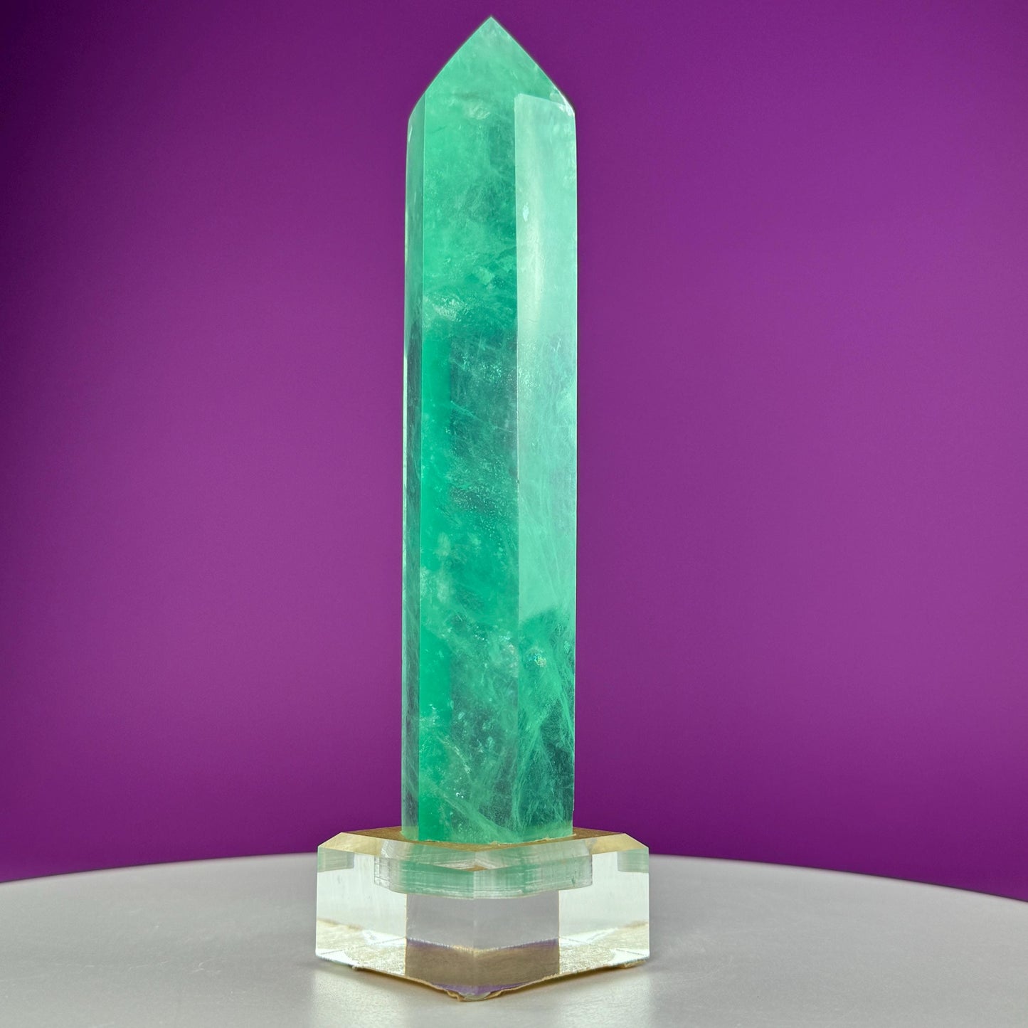 Green Fluorite Tower (Includes Custom Acrylic Stand)