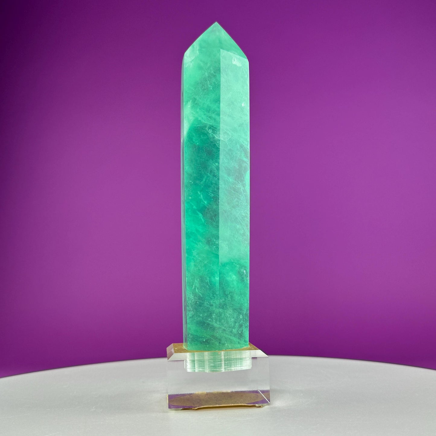 Green Fluorite Tower (Includes Custom Acrylic Stand)