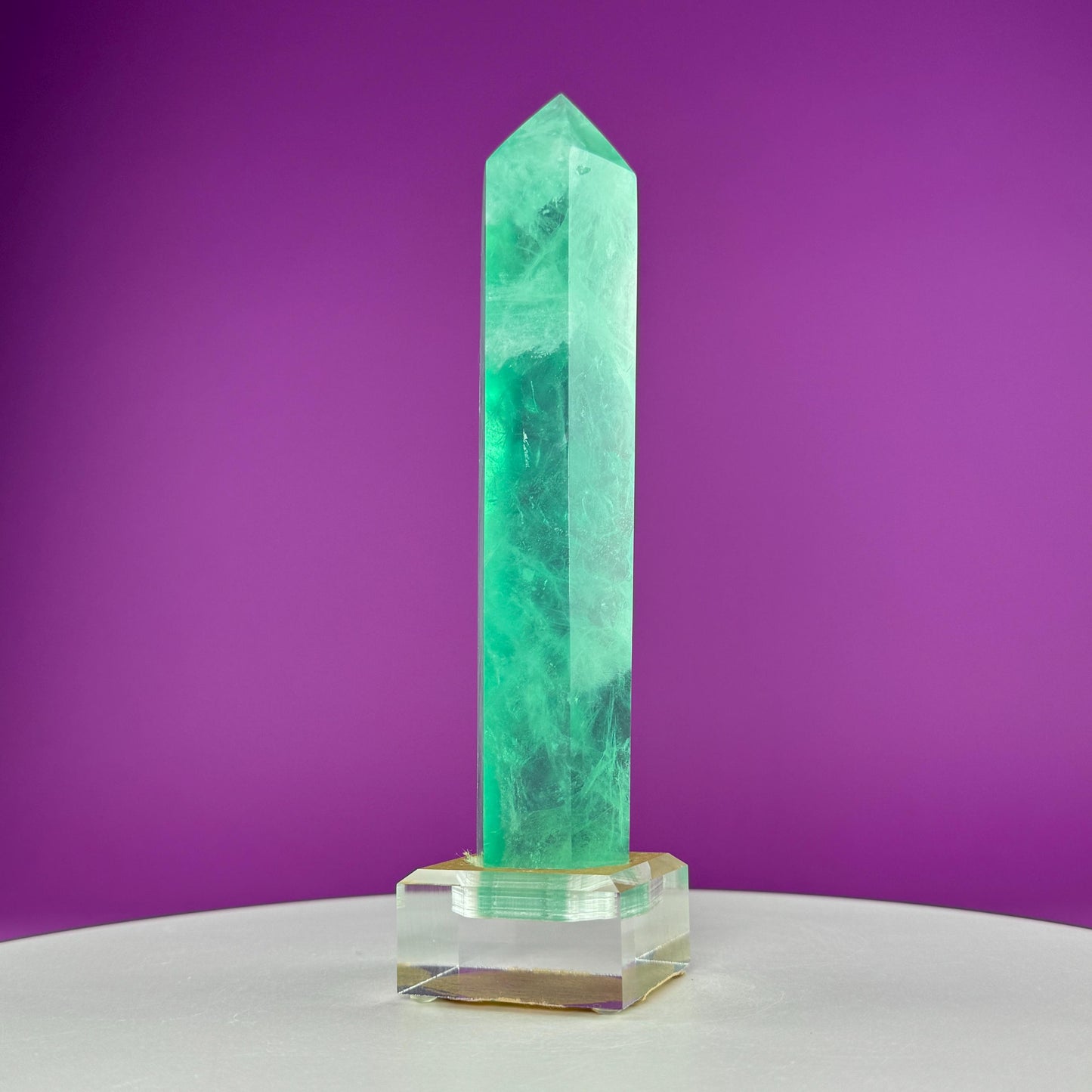 Green Fluorite Tower (Includes Custom Acrylic Stand)